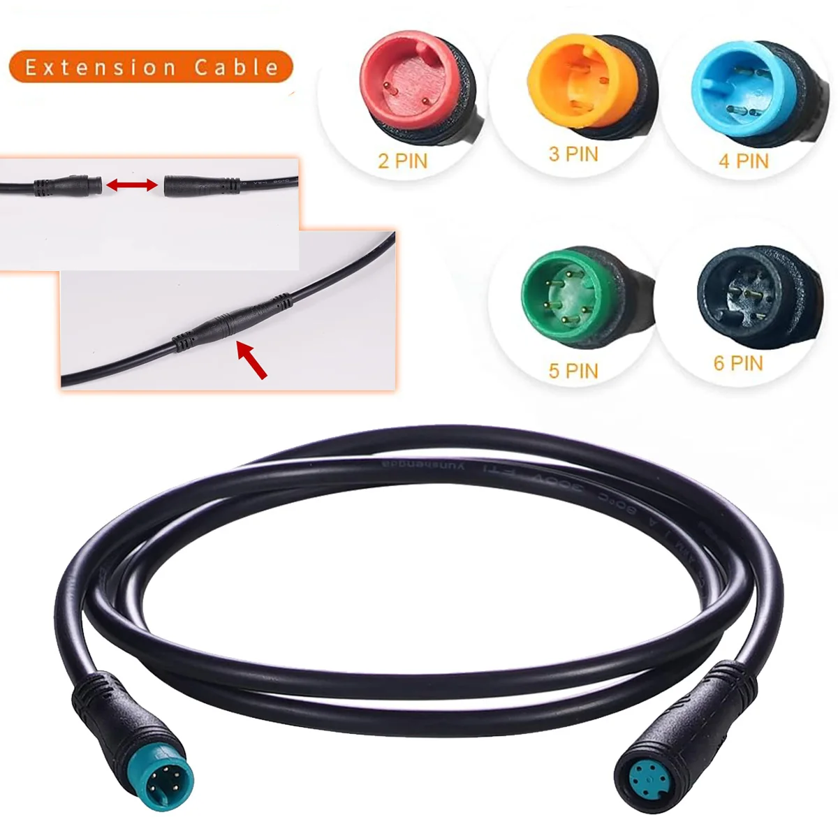 

Male Female Extension Cable Sensor for Electric Bicycle Motor Drive Thumb Throttle Ebike 2 3 4 5 Pin Conversion Connector Cable