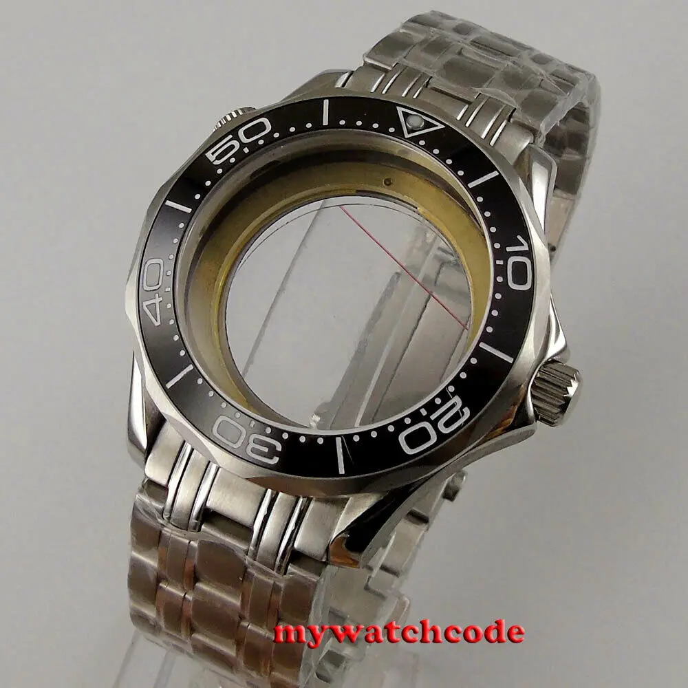 41mm Ceramic Bezel Sapphire Glass Watch Case Fit NH35 Nh36 Miyota 8215 821A ETA2824 2836 Movement