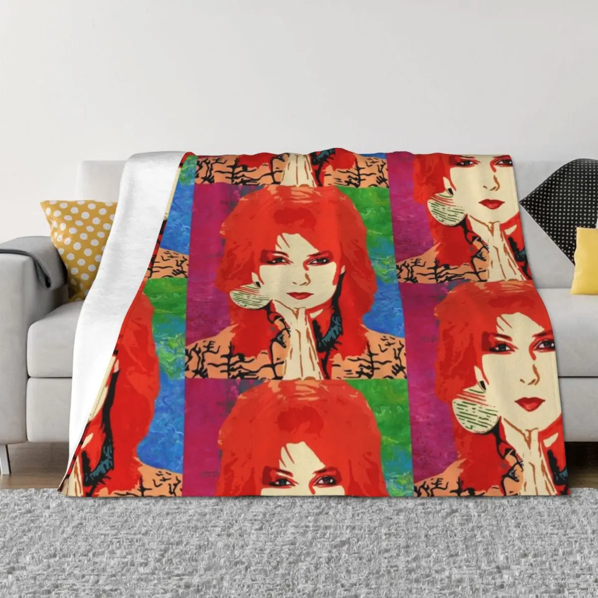 

Toyah Throw Blanket Soft Beds halloween Retros Luxury Brand Blankets