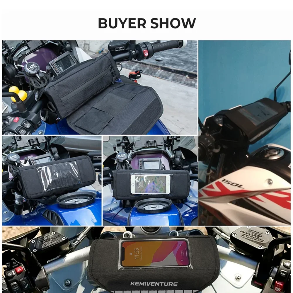 Universelle Motorrad-Lenkertasche, Handy-Navigationsfach, Schlüssel- und Kartenaufbewahrungstaschen für Street-, Touring- und Adventure-Bikes Zubehör – Detail 1