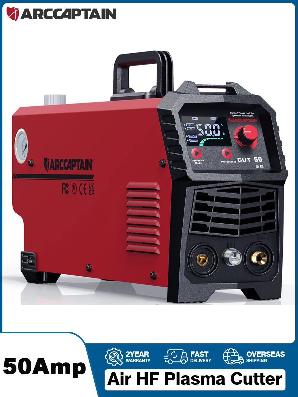 ARCCAPTAIN Plasmasnijder Pilot Arc 220V 50A DC Inverter IGBT LED Display 2T 4T Air HF Contactloze Snijmachine voor huishoudelijk gebruik - afbeelding 2