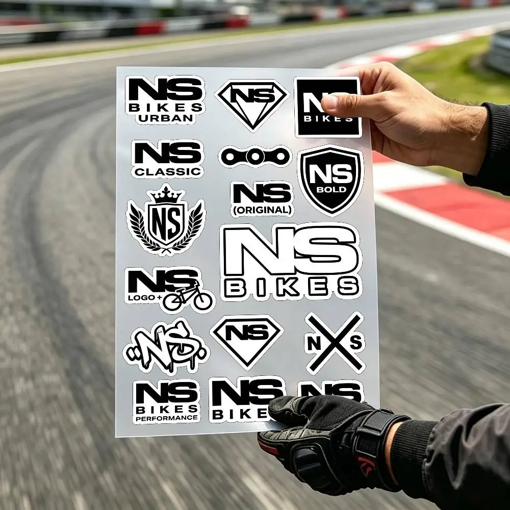 N-S Bi-kes Silver Vinyl Motorcycle Sticker Waterproof DlY Helemt Front Windshield Fuel Tank Scooter Vinyl Decal