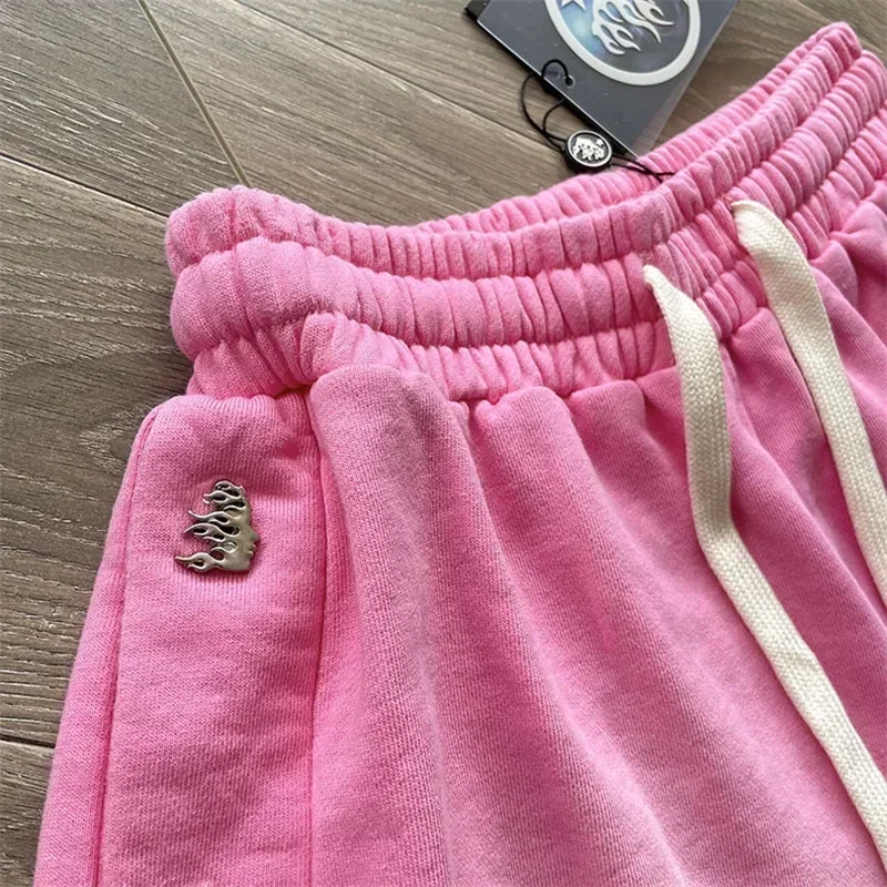 Short décontracté Y2K pour hommes et femmes, coton pur, impression de logo rose lavé, meilleure qualité, 24 synchronisations, 1:1