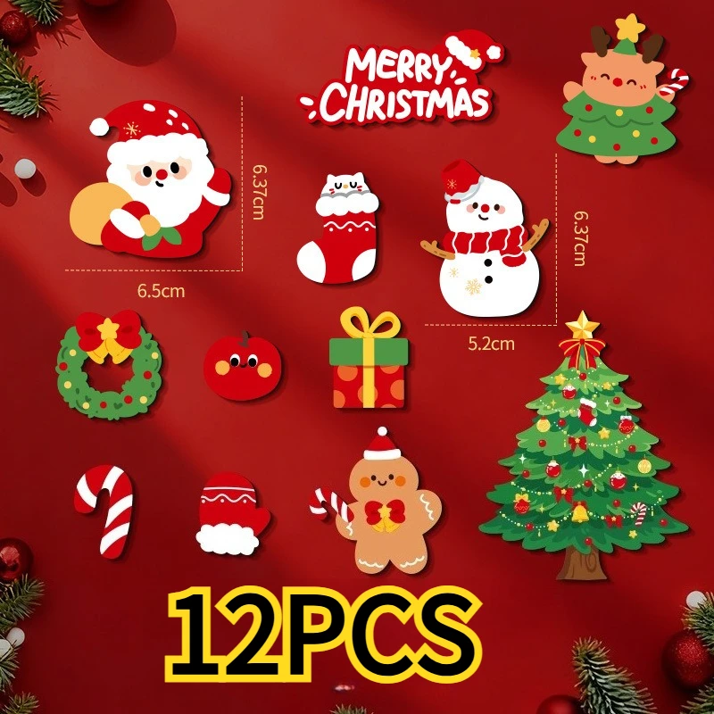 2Sets New Magnetic Stickers Christmas Tree Creative Refrigerator Stickers Christmas Decorations