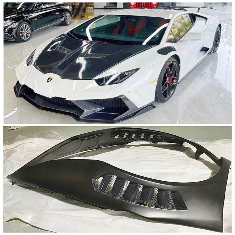 For Lamborghini Huracan LP610 LP580 2014-2020 High Quality Carbon Fiber Front Bumper Fender Vent Side Air Outlet Intake Duct