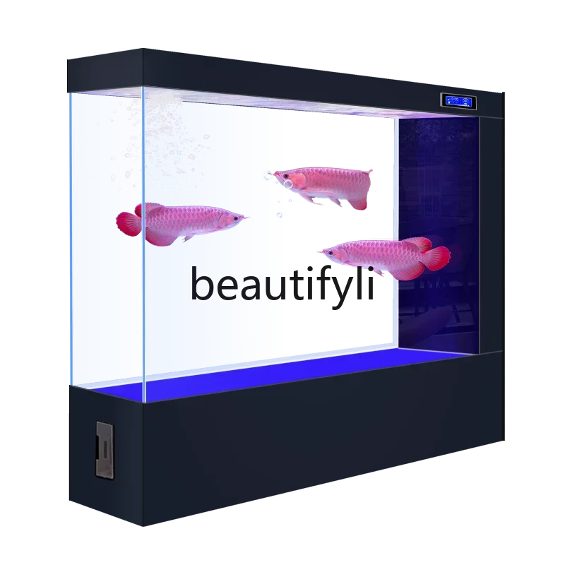 Fish tank partition 2024 new medium and large ecological ultra-white glass square floor screen goldfish tank H