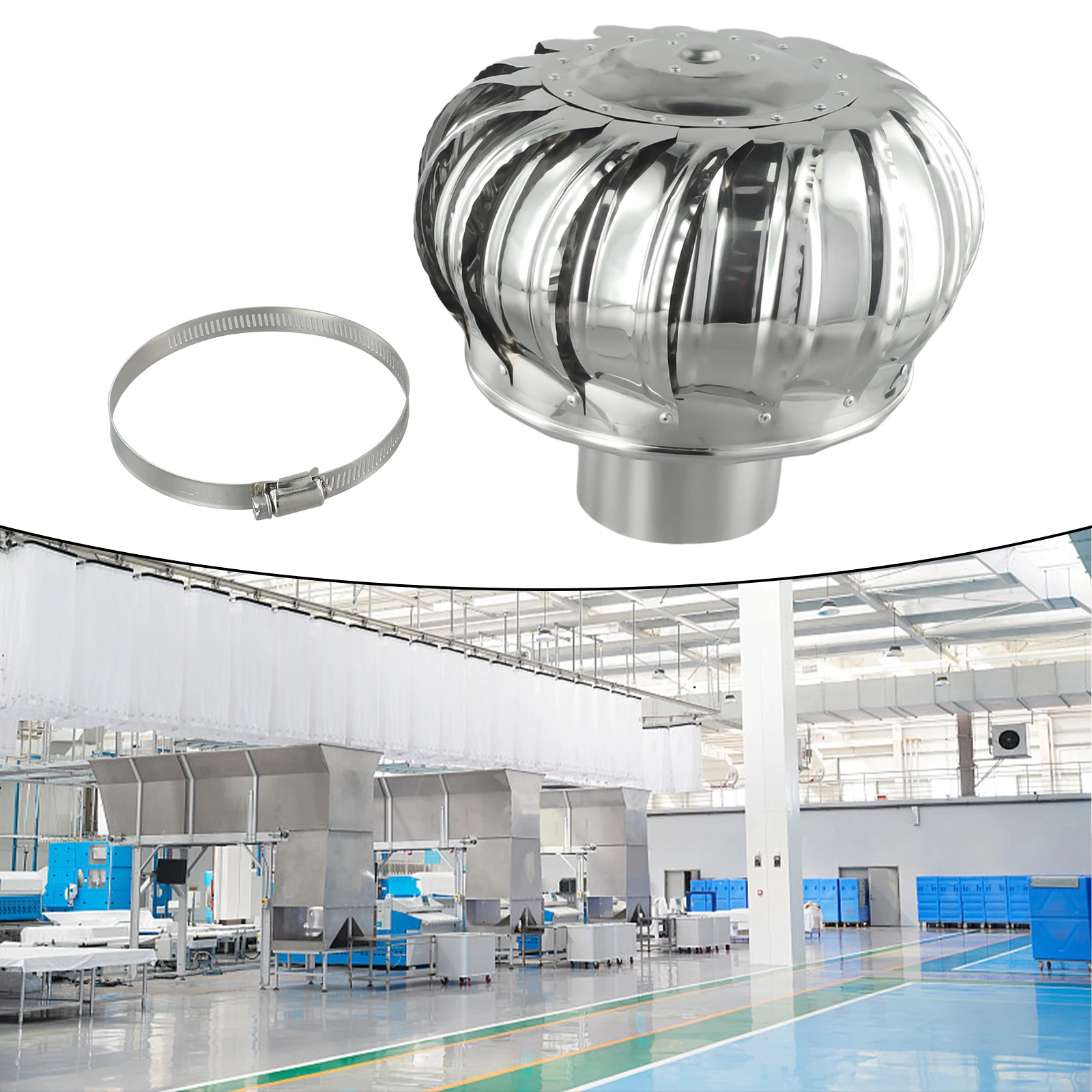 

Chimney Cowl Cap Stainless Steel Rotating Flue Pipe Chimney Cap Vent Top Cover Air Exhaust Hood 100/110/150/160/200mm