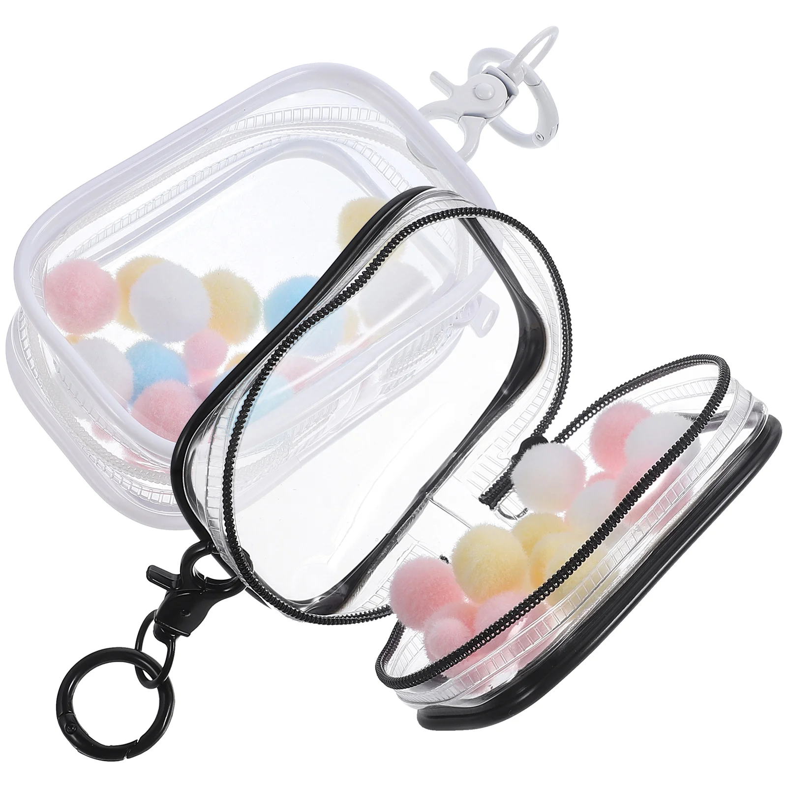 

2 Sets Transparent PVC Storage Bags Clear Display Case Black White Dustproof Container Model