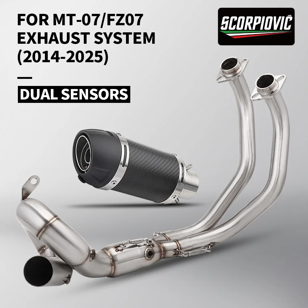 

Motorcycle Exhaust For MT07 MT-07 R7 xsr700 Modified Front Section Stainless Steel Front Section With 51MM Muffler 2014-2025