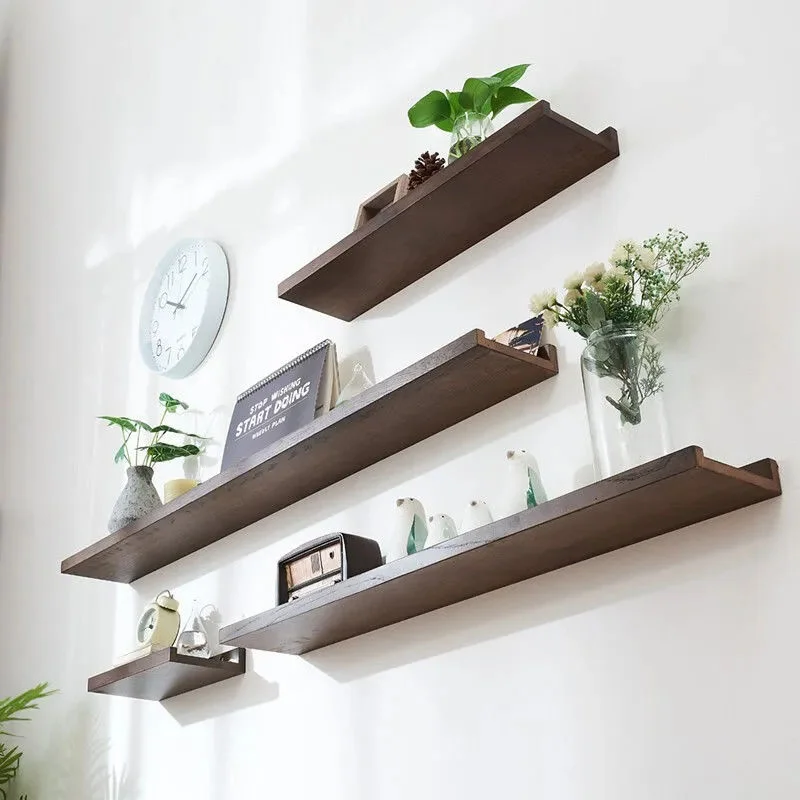 Solid Wood Shelves Living Room Shelf Bedroom Wall Panels DIY Wall Decoration Holder Home Decor Floating Shelves For Wall