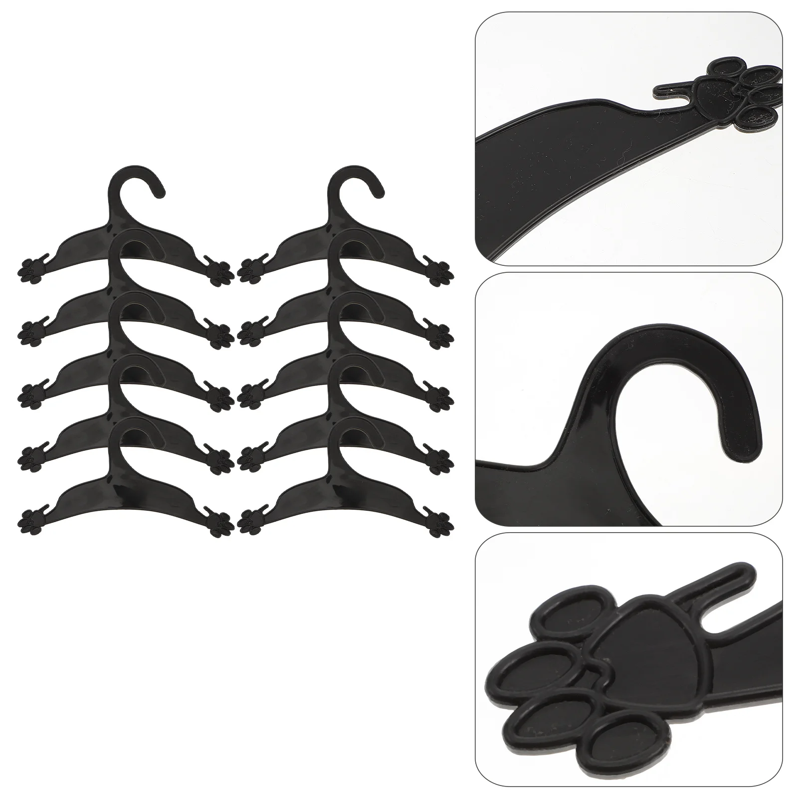 

10pcs Dog Claw Shape Plastic Pet Coat Hanger Windproof Anti-Skid Puppy Clothes Hanger Lightweight Durable For Indoor Outdoor