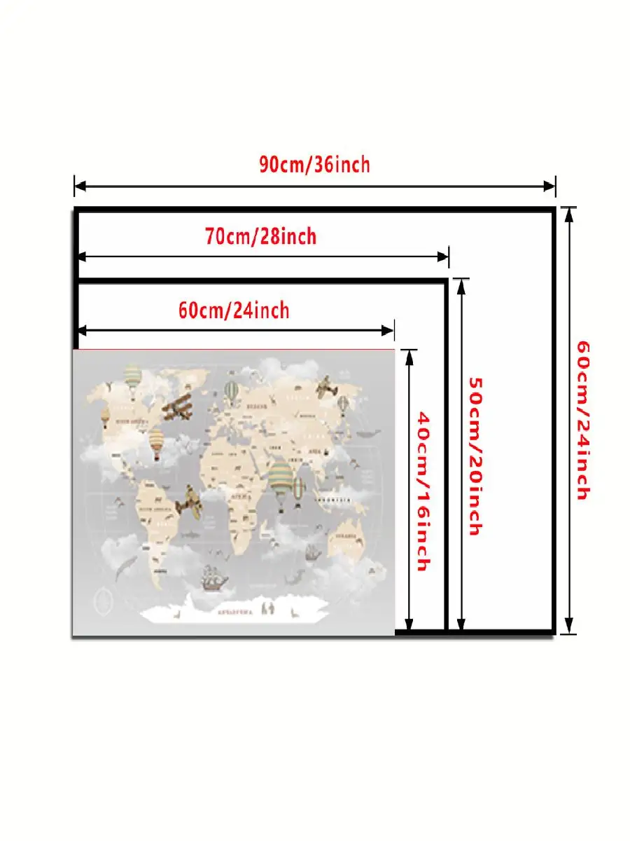 D World Map Bird Canvas Painting Mural for Living Room  Bedroom  Wall Decor Poster Prints  Decoration