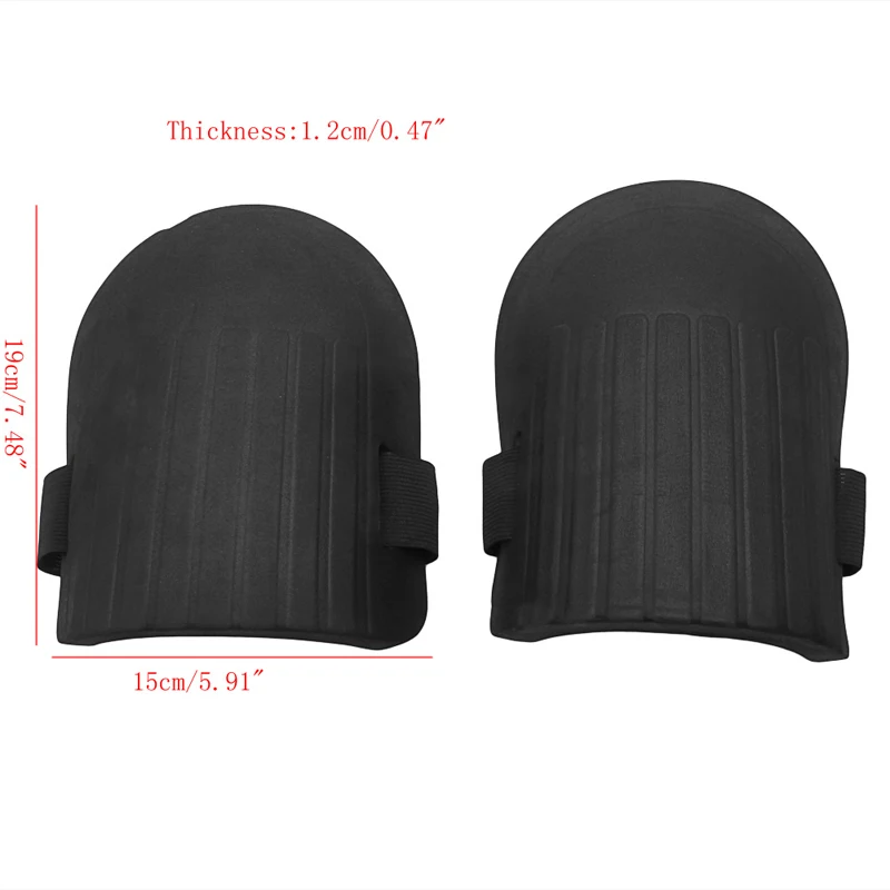 홈 원예 청소 작업용 조절 가능한 스트랩이 있는 검은색 무릎 패드 1쌍
