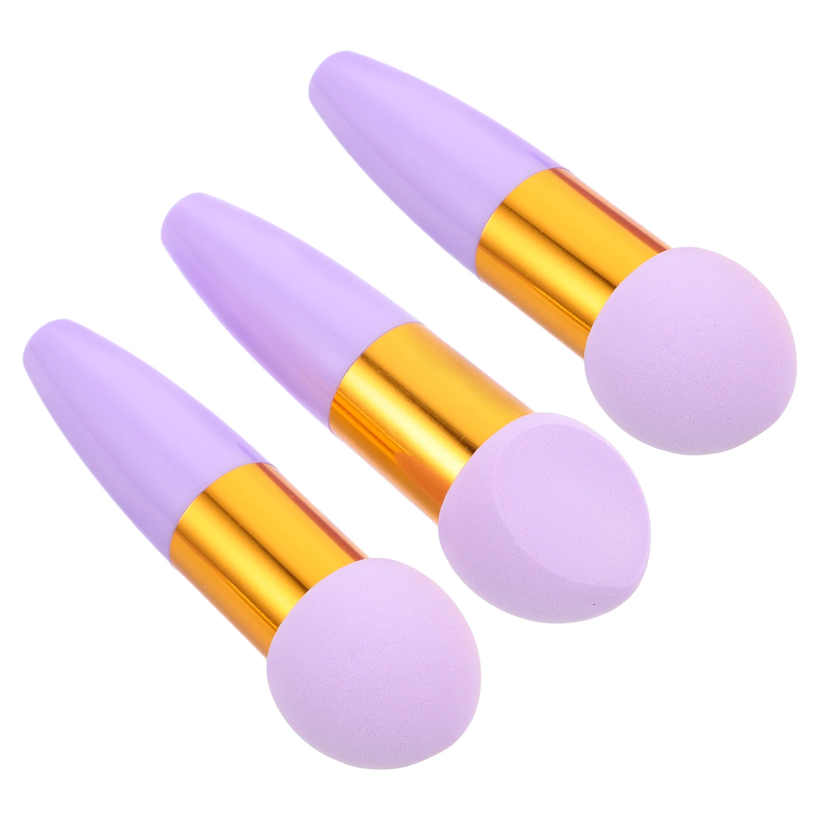 3 Stück abgewinkelter Make-up-Schwammgriff, Puff Foundation, Pudermischung, wiederverwendbar, tragbar, Beauty-Tool für Touch-Ups unterwegs