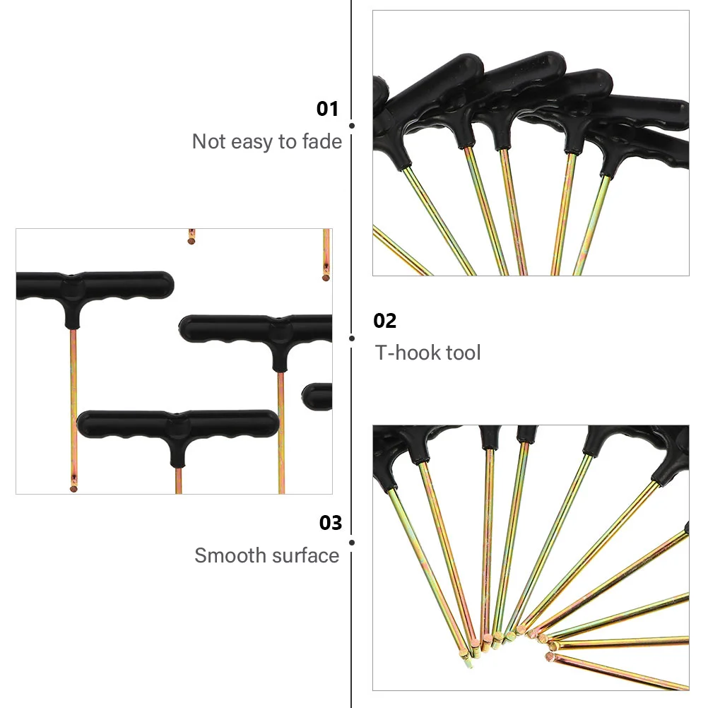 8 Pcs Snap Hook Trampoline Spring Adjust Tool Pull Puller Pole Is Iron Handle Assembly