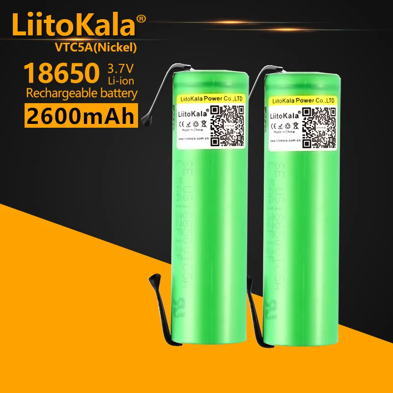 20 sztuk LiitoKala VTC5A 18650 2600mAh bateria litowo-jonowa bateria litowa o dużej pojemności 2600mAh dla latarki akumulatory reflektorów