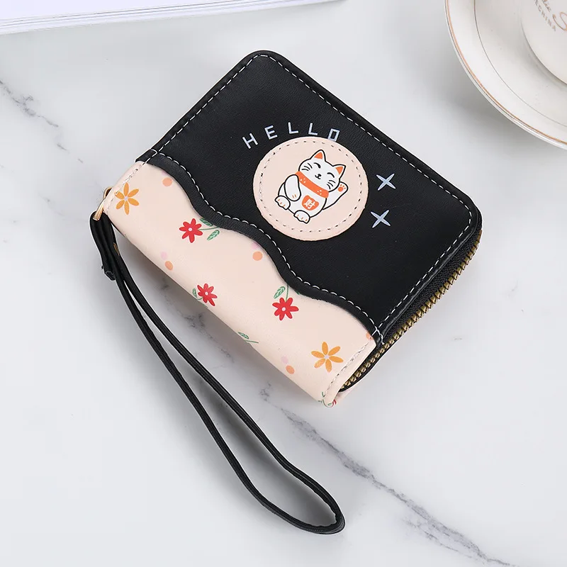 New Women's Short Wallet Large Capacity Wallets for Women Mini Cute Wallet Purses for Women Student Cute Mini Wallet