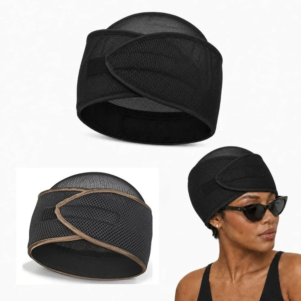 New 2-in-1 Design Anti-Slip Hair Wrap Adjustable Anti-Slip Mesh Durag Cap Lightweight Breathable Sleep Hair Wrap Women