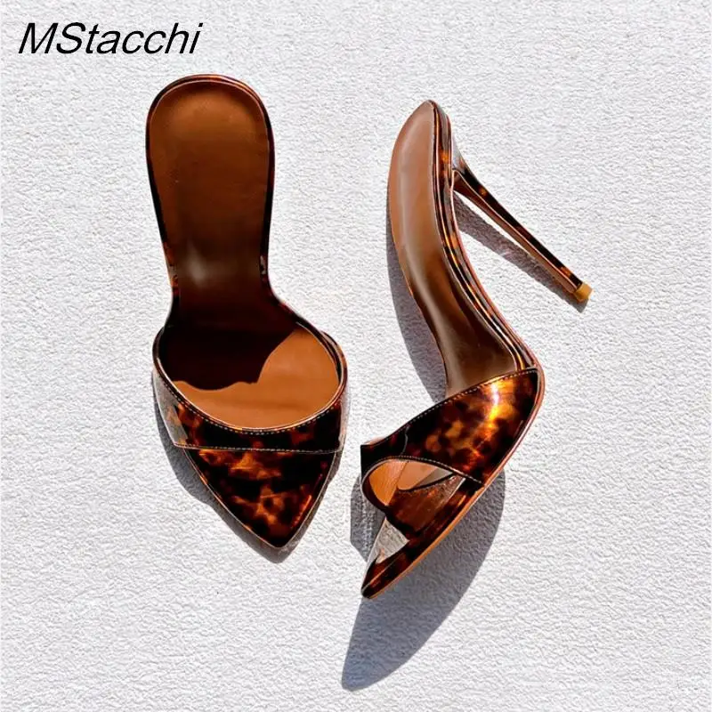 Pvc Transparent Shoes For Women\'s Sandals 2026 Summer Sexy Slippers Pointe Toe Thin Heels Stiletto Sandals Big Size Women Shoes