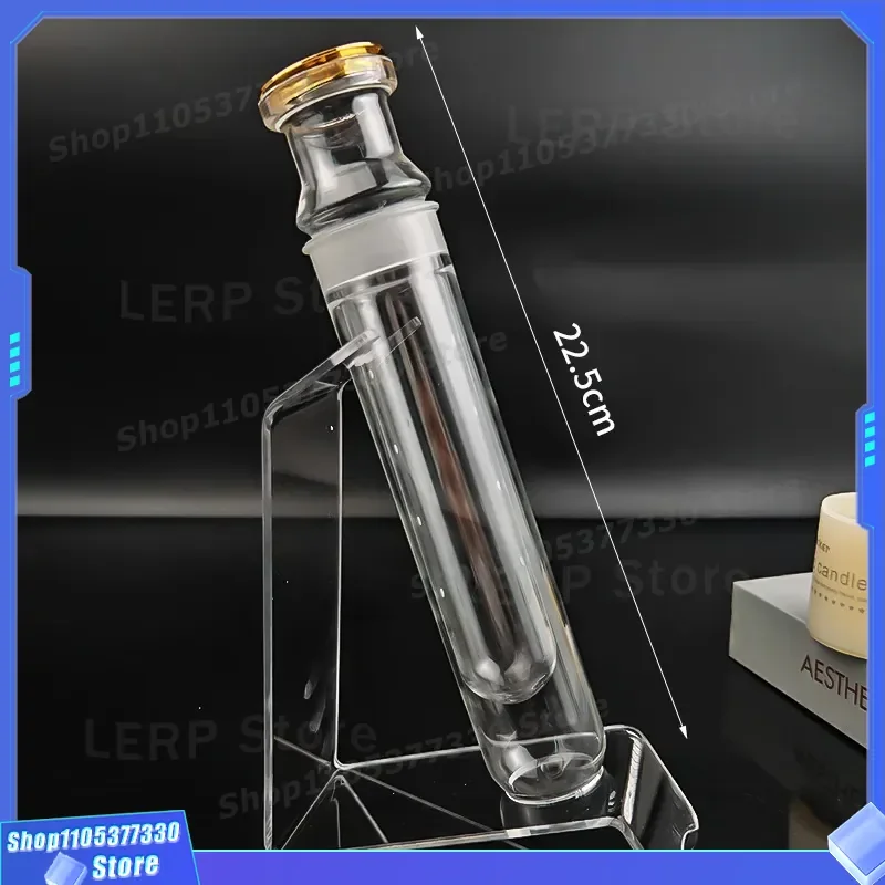 Portable Glass Cigar Tube with Hygrometer Sealed Aromatherapy Seasoning Container for Alcohol Curing Glazed Ornament Storage