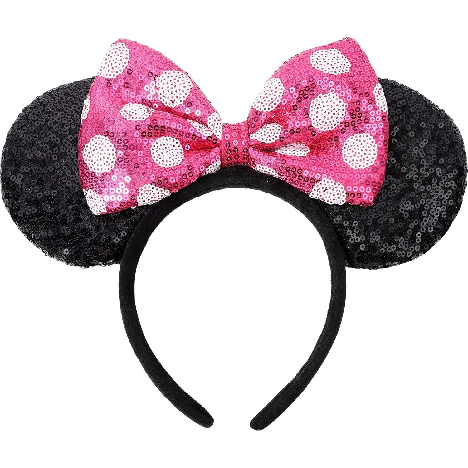 

1pc Women's Mouse Ear Hairband Sweet Bow Sequins Princess Headband Suitable for Taking Photos Party Festivals Wear Perfect Gifts