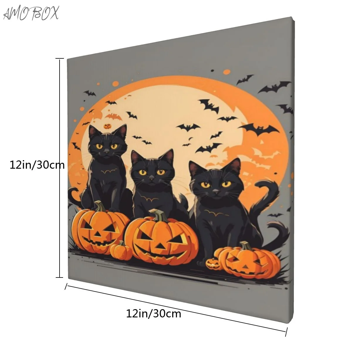 AMOBOX Unframed Halloween Cats Decorative Paintings, Wall Art, Room Decoration Painting 12x12in -626941097