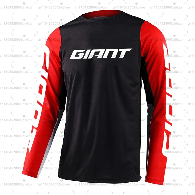 Giant Motocross downhill jersey, cycling breathable, fast drying, casual sports, round neck long shirt MTB mountain bike T-shirt image 2