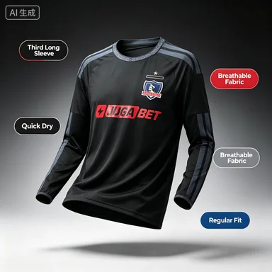 26-27 Colo-Colo  Football T-shirt Men Summer Fan Style Sports Training Breathable Quick Drying 3D Print  Long Sleeves