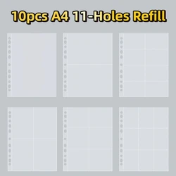 11-Hole A4 Binder Refill Pages 10 Pack Multi-Grid for Photo Card Postcard Coin Collection Scrapbook Album