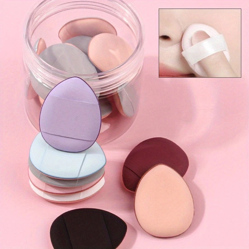 8pcs 삼각형 벨벳 파우더 퍼프 페이스 코스메틱 아이 뷰티 메이크업 도구 재사용 가능한 스폰지 워셔블 미니 파우더 퍼프 액세서리
