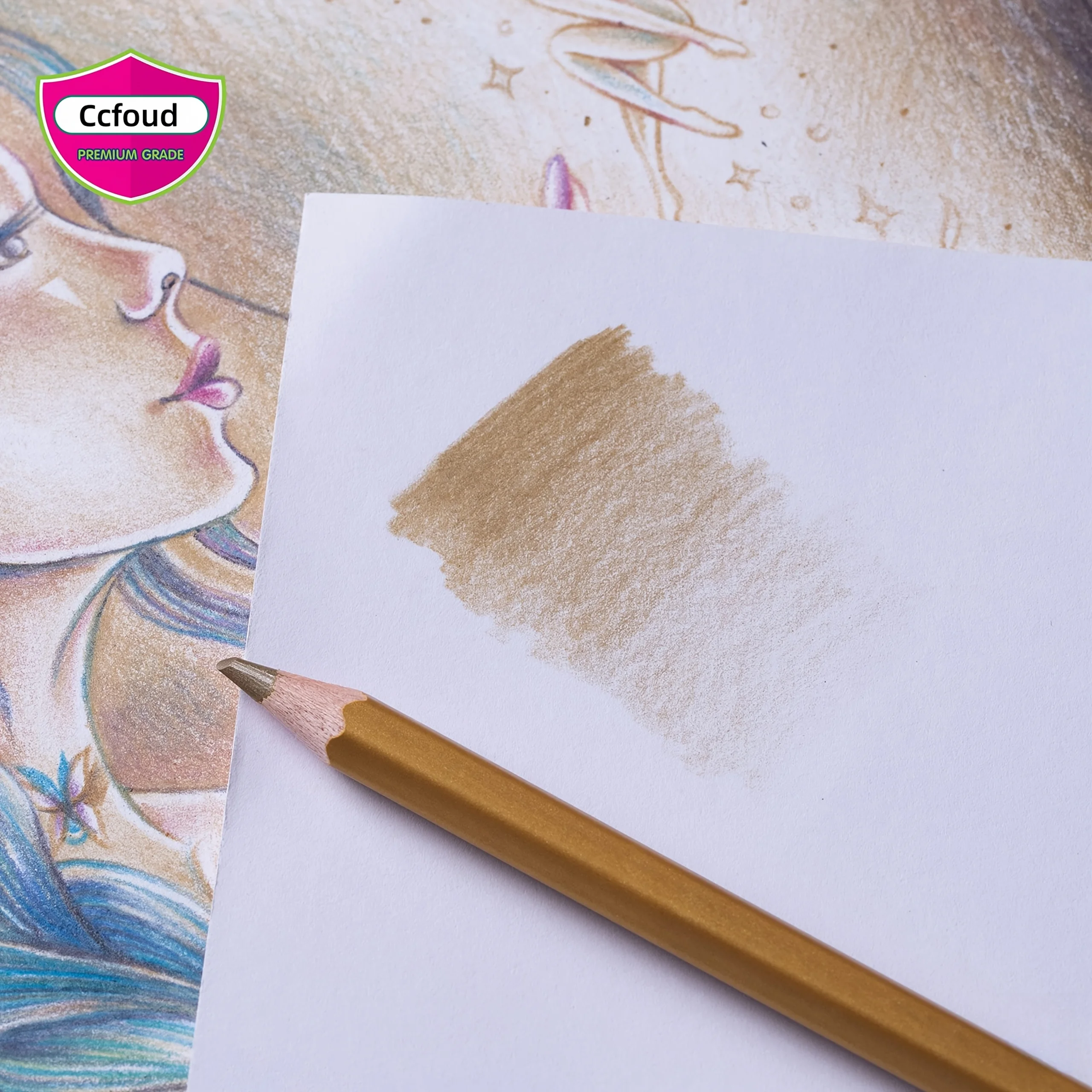 Immagine 5: Matite colorate metallizzate Ccfoud 12 colori per adulti da colorare