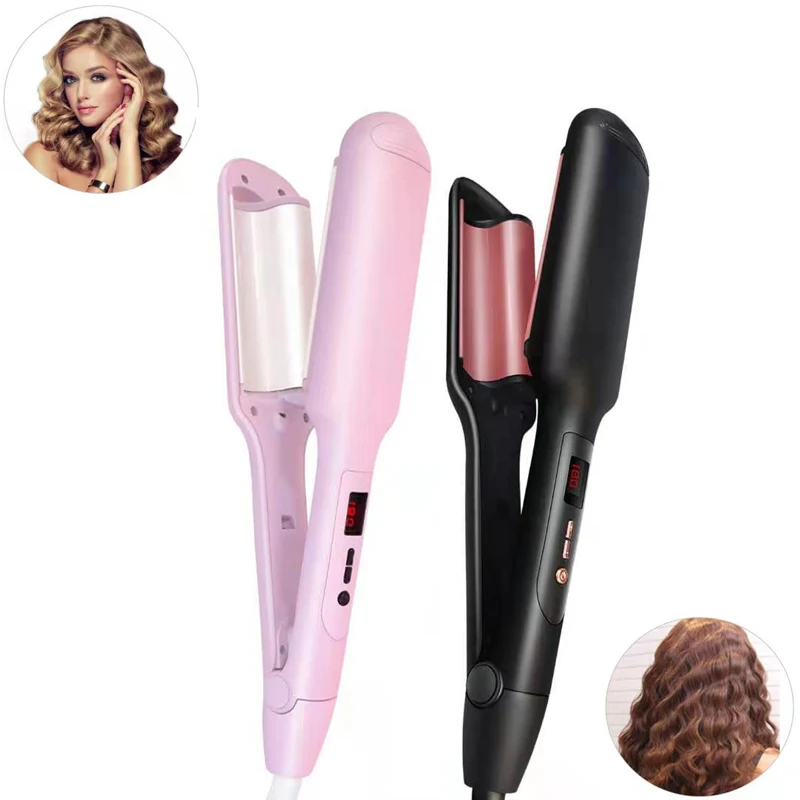 

Electric Hair Curling Iron Hairdressing Ceramic Flat Iron Shape Curling Corn Splint Fluffy Liquid Crystal Display Wavy Hair Iro