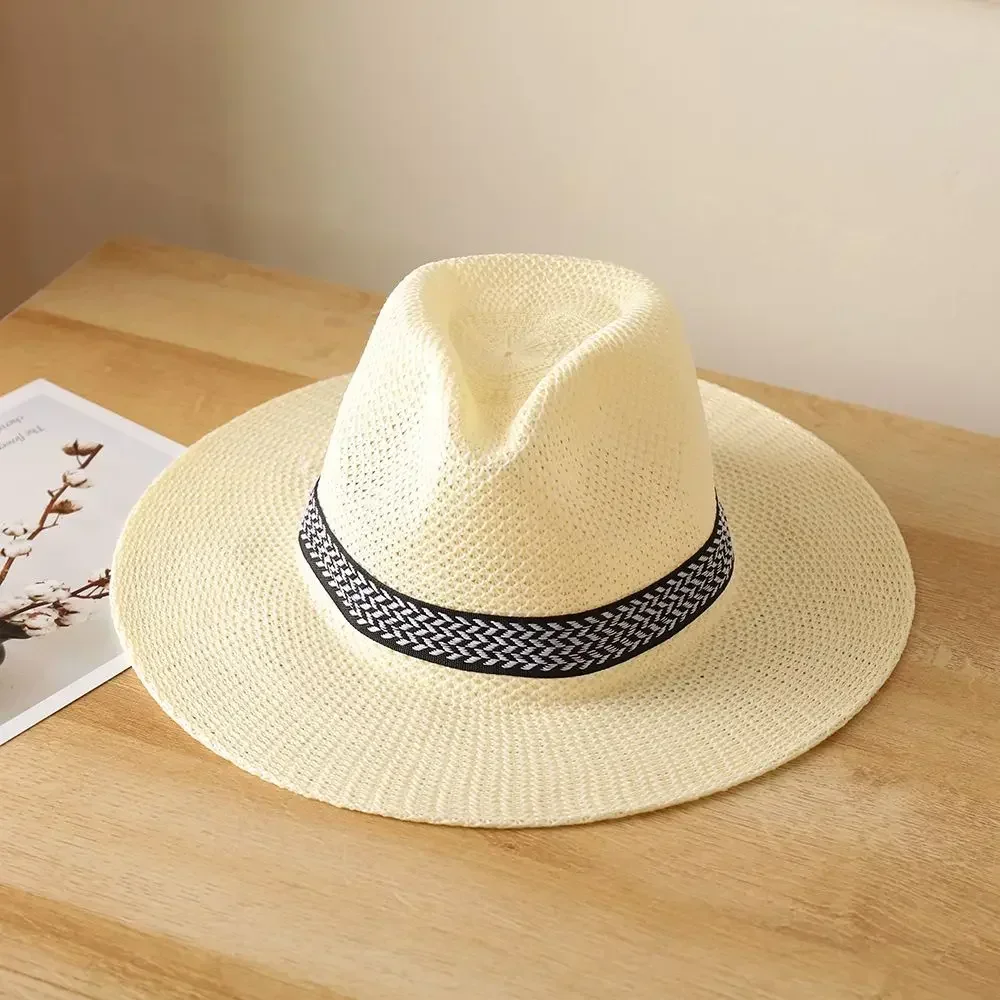 Summer Hat Panama Straw British Top Hats Men's and Women's Foldable Sun Shading Beach Hat Sombrero Sun Protection Hats