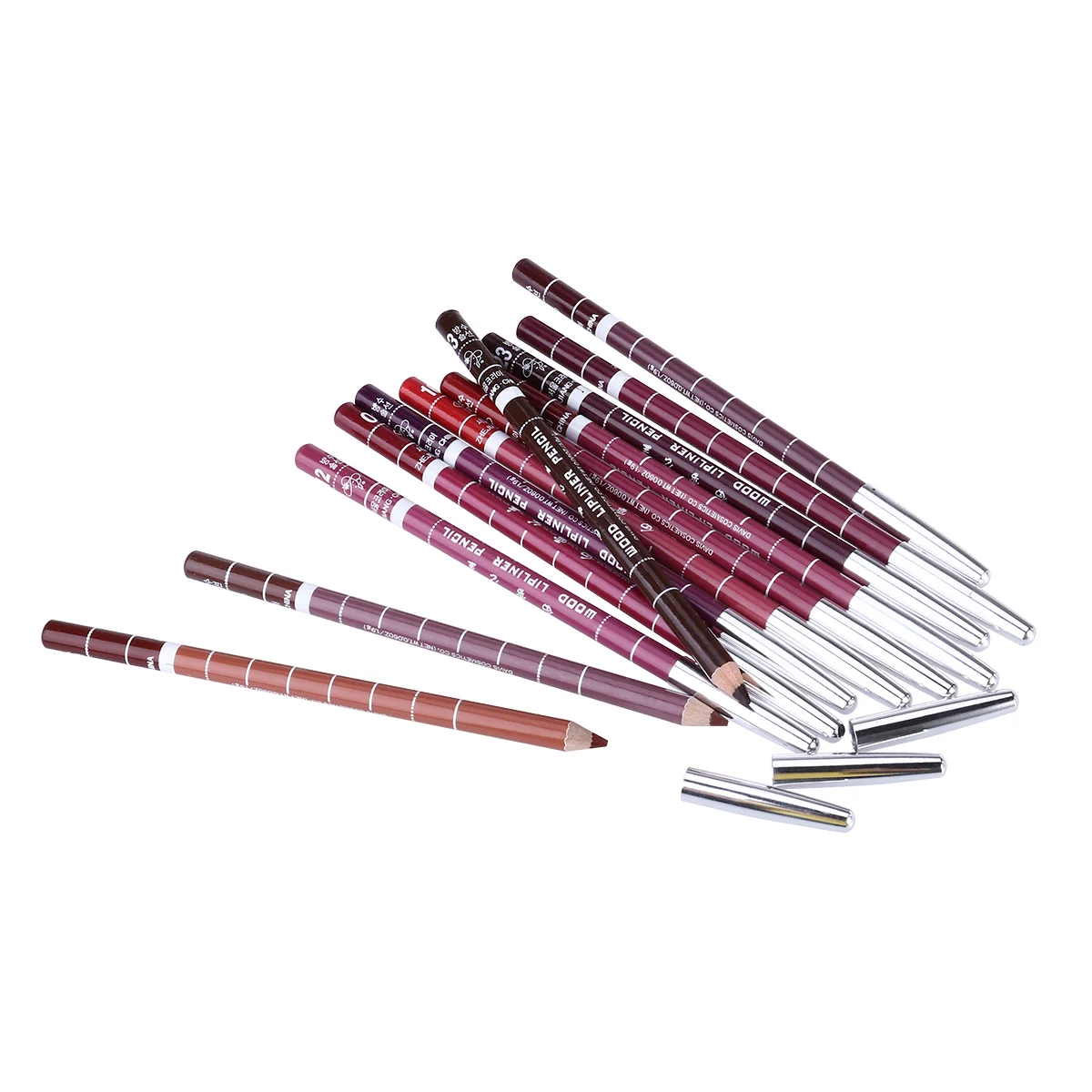 12 Pcs Natural Color Lip Liner Pipliner Pencil Non-drying Pencils Waterproof Lipliner