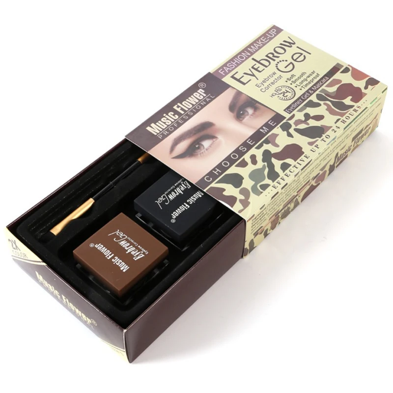 Matte Eyeliner Eyebrow Cream Gel Waterproof Long Lasting Contouring Brown Black Brow Cream Wild Eyes Brow liner Cream With Brush