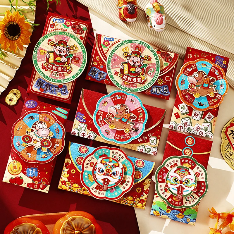 

1Pc 2026 Year Of The Horse Chinese New Year Lucky Money Envelopes Cartoon Red Packet For Spring Festival