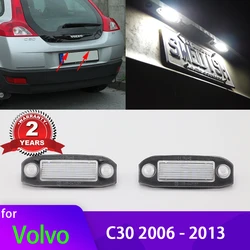 Super Bright Canbus Error Free Xenon White LED Car LED License Plate Number Lights 12V for Volvo C30 2006 - 2013
