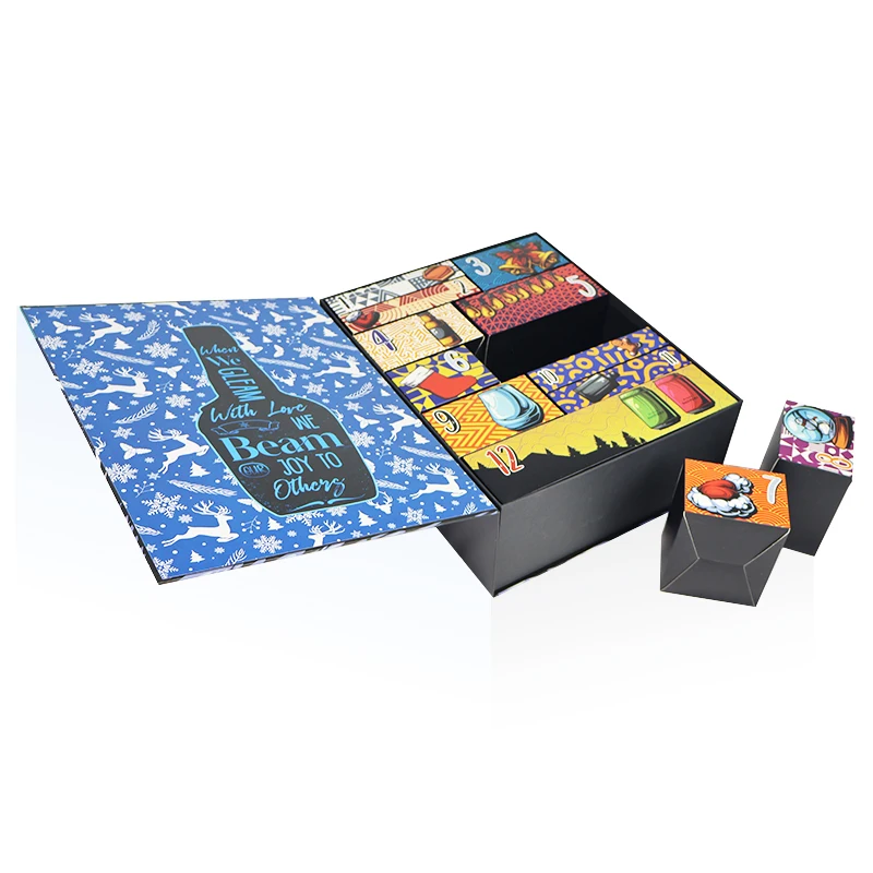 Customization.Wholesale Custom Logo Packaging Bottle Wine Box Christmas Beer Advent Calendar Mystery Box