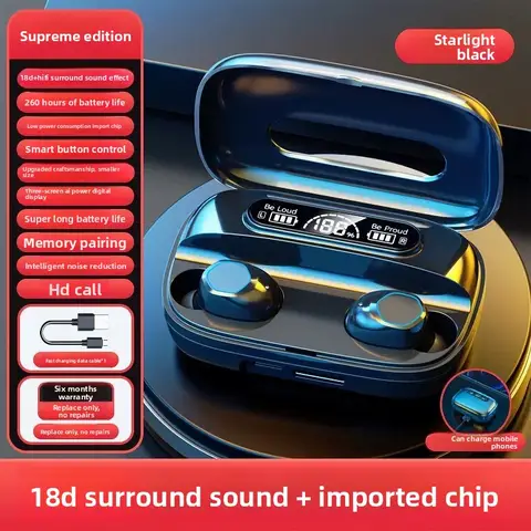 M9 new mobile phone wireless bluetooth headset TWS in-ear long battery life high sound quality headset game bluetooth headset