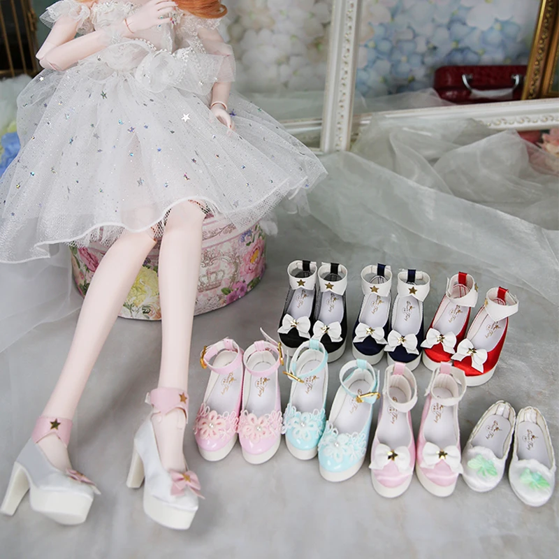 

DF Dream Fairy Tale Doll Handmade Shoes 3-point Baby bjd Accessories SD Toy 60cm Replacement Leather Shoes High Heels DIY Handma