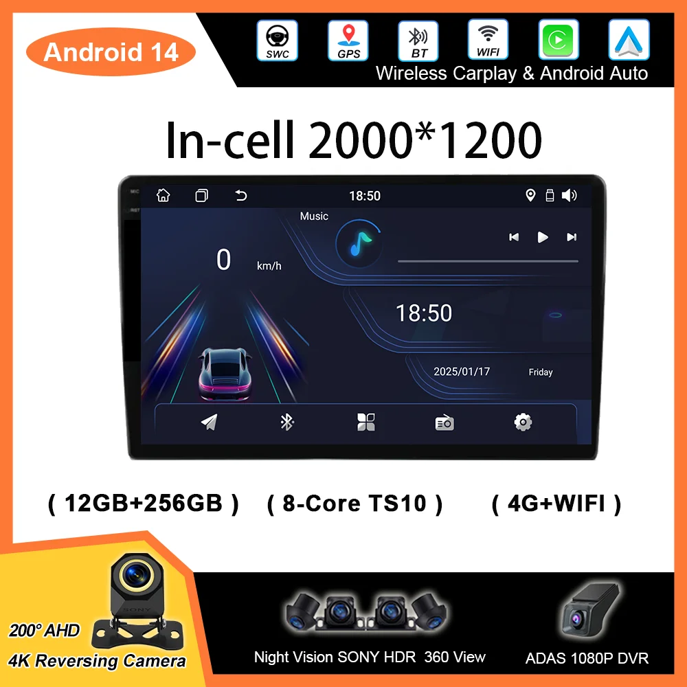 

Радио стерео Android 14 для Mitsubishi L200 5 Triton 2020 2021 2022 GPS-навигация Мультимедийный видеоплеер Cireless Carplay 2DIN