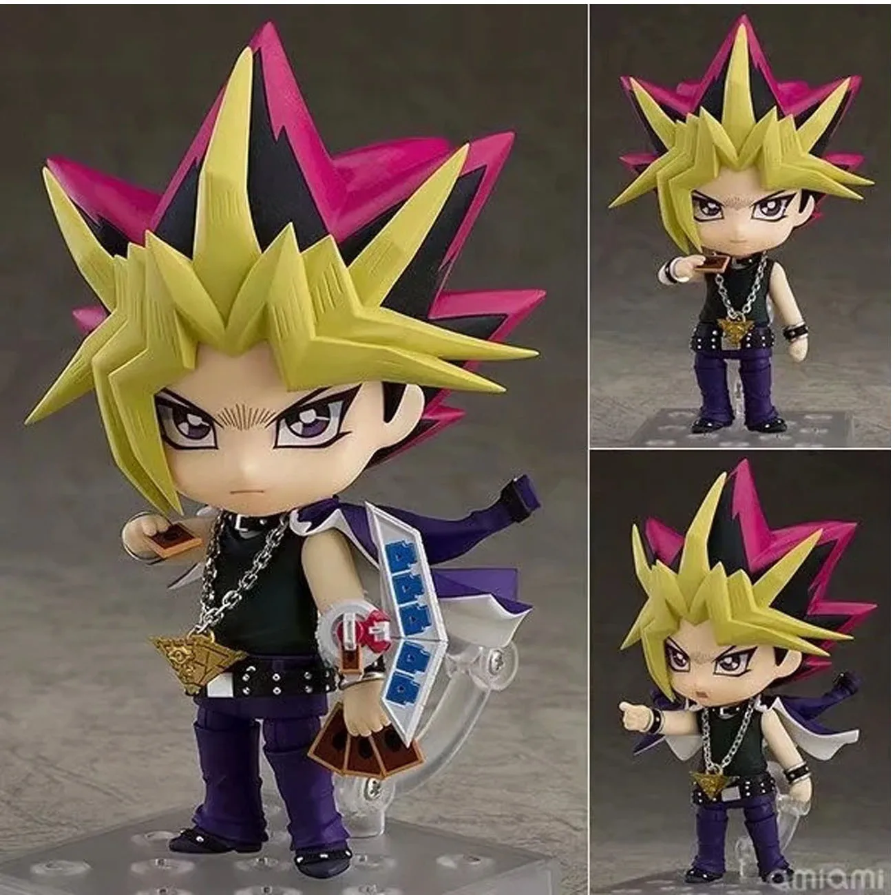 

10CM GSC Nendoroid 1069 YuGiOh Dark Yugi Mutou Game Change Face Millennium Puzzle Articulated Figure Konami Licensed Boxed