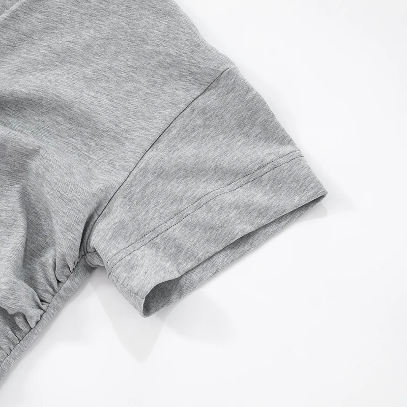 CUTENOVA Frauen Taille Schlank Design V-ausschnitt Einfarbig Kurzarm T-Shirt Sexy Schrumpfen Plissee Top Mode Vielseitig Casual Top