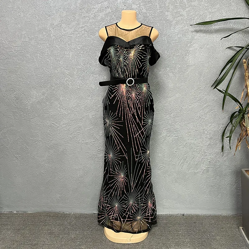 

Women Evening Dresses African Elegant Party Long Luxury Sequin Gown Ankara Dashiki Bodycon Mermaid Dress Turkey Ladies Clothing