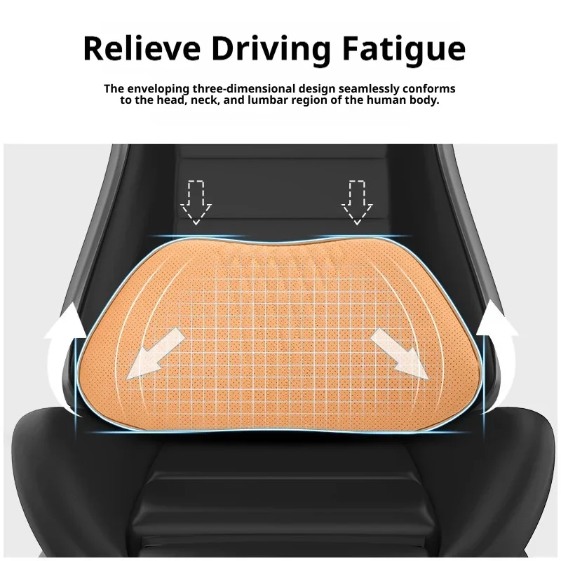 Luxury Memory Foam Nappa Leather Car Lumbar Support For Skoda Kodiaq Kamiq Karoq Octavia Combi Octavia Superb Combi Superb Fabia 6