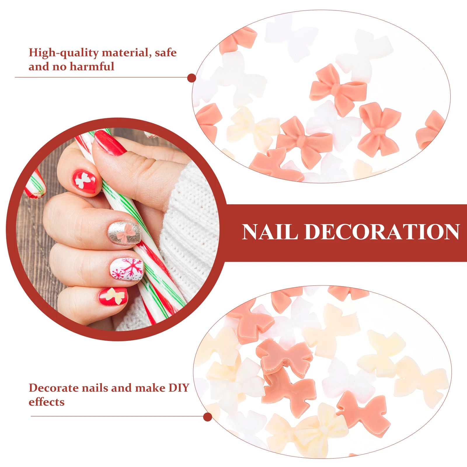 

100 Pcs Bows Nail Charms Ornaments Stickers for Art Salon Decorations Supplies Rabbit Women