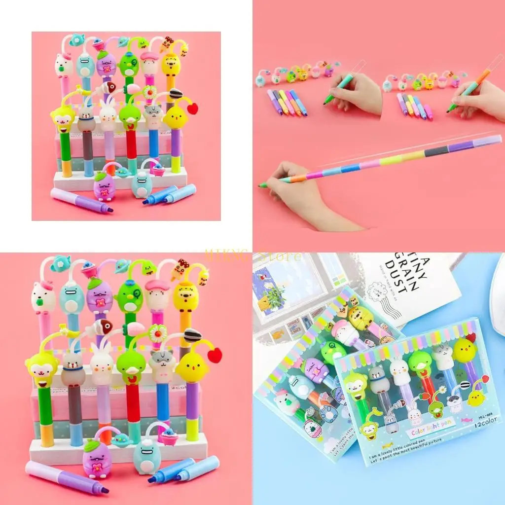 Caneta pintura iluminadora 6 peças 3mm ponta larga cinzel comprimento destacável ajustável melhor venda