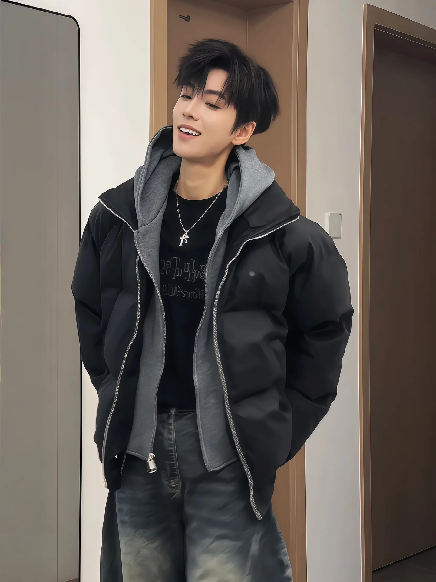 

Мужское хлопковое пальто из искусственной кожи Thiened Jaet ort Sle, зимнее теплое повседневное модное цветное пальто с капюшоном и застежкой-молнией