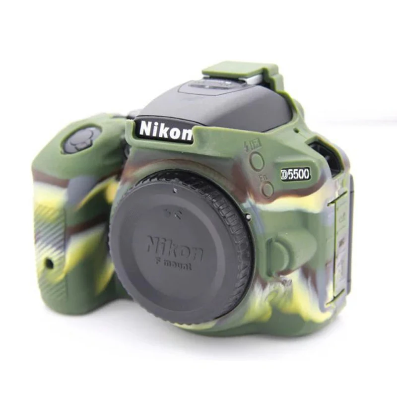 Soft Rubber Silicon Sleeve Armor Case Body Cover Protector Frame Skin for Nikon D5500 D5600 DSLR Camera Protective Video Bag