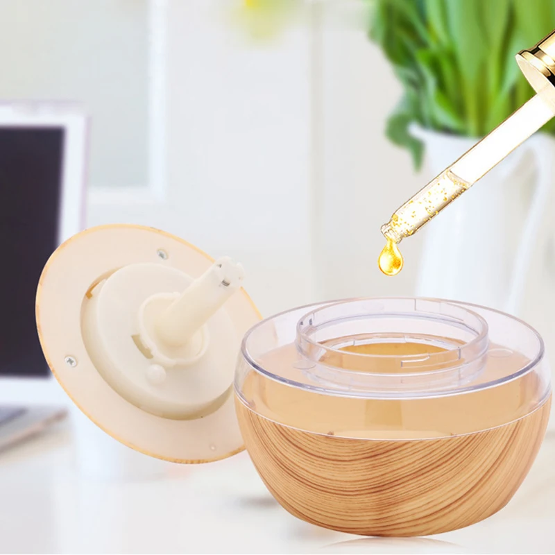 300ML Mini USB ความชื้นอากาศความชื้น Aroma Diffuser Mist ไม้น้ำมันหอมระเหย7สีสำหรับ Home สำนักงาน